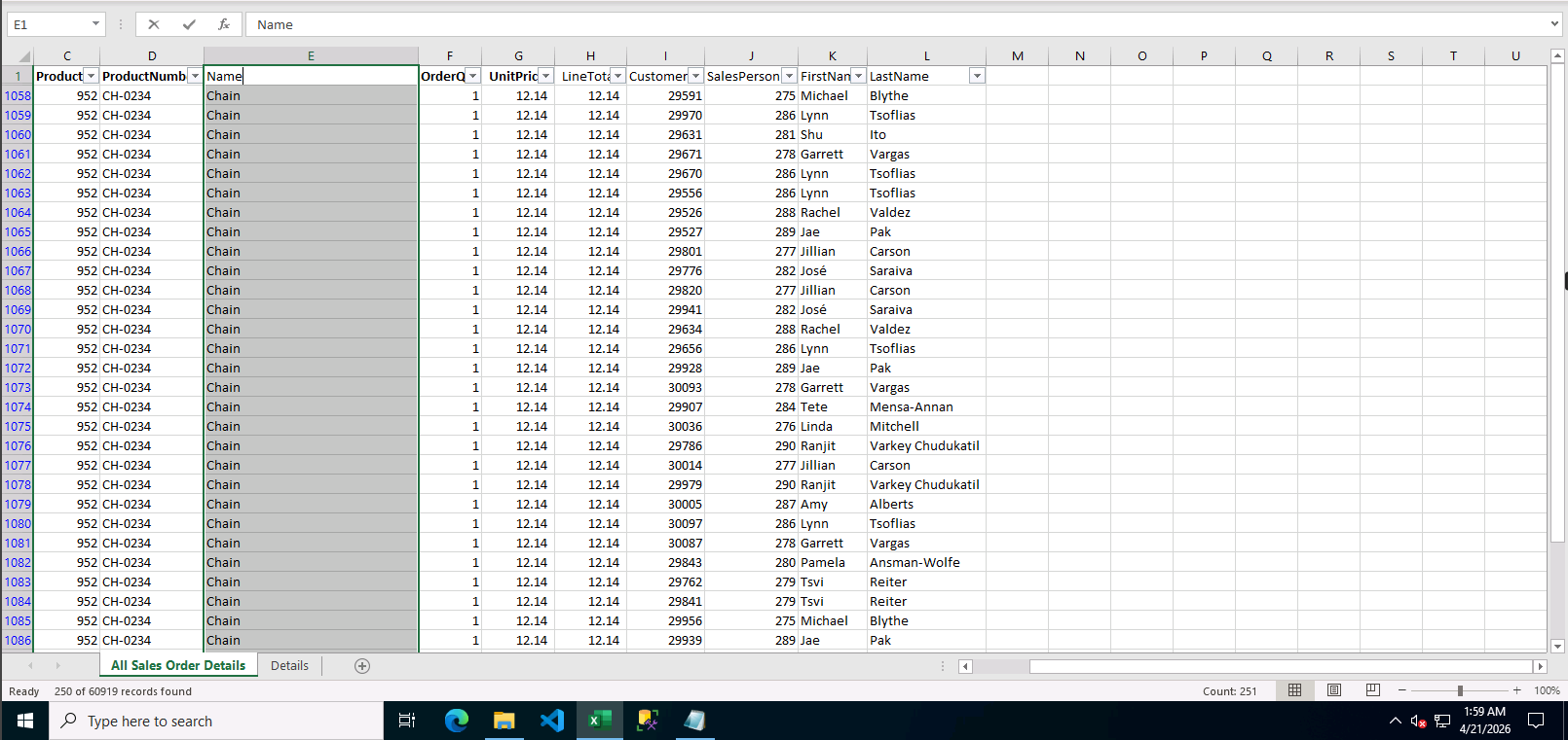 แสดงการใช้ Text Filter แบบ Contains